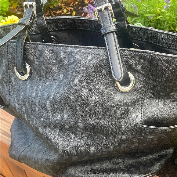 Michael Kors Black Leather Tote with Structured Design - Picture 9 of 14